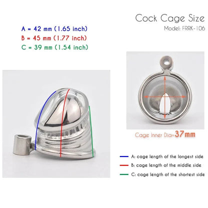 Super Small Metal Penis Chastity Cage with Adjustable PU Belt