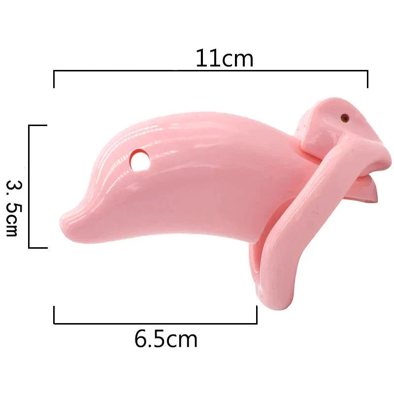 Dolphin Shape Plastic Chastity Cage Set