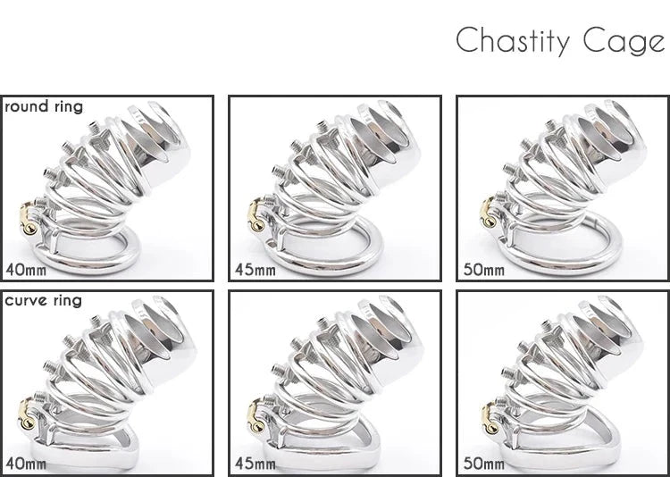 Spiked Chastity Cage For Men with Straps