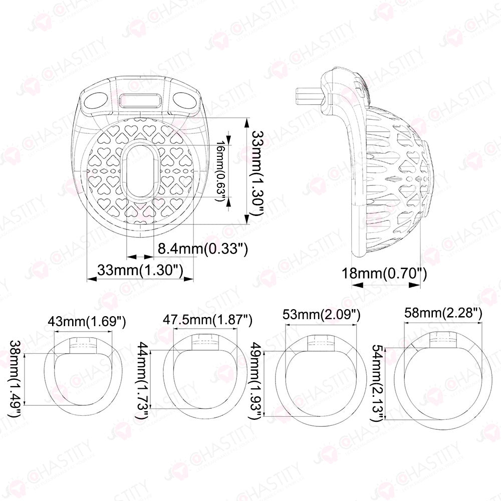Heart Mesh Ultra Short Chastity Cage