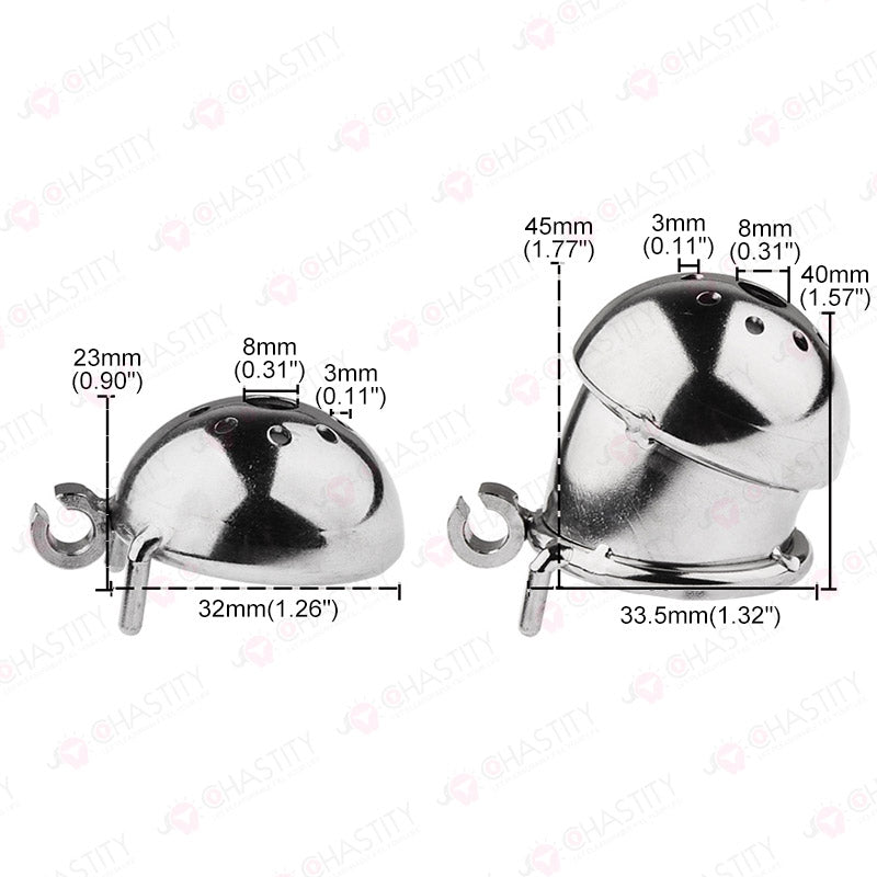 Helmet Chastity Cage With Adjustable Penis Ring