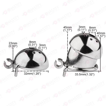 Helmet Chastity Cage With Adjustable Penis Ring