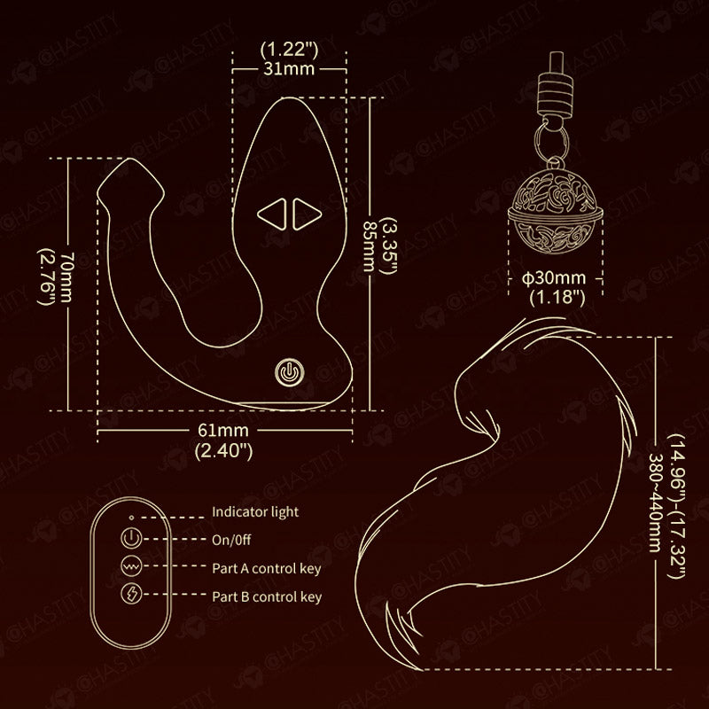 LOCKINK·SEVANDA Tail Butt Plug  & Bell Butt Plug (Vibration And Electric Shock)