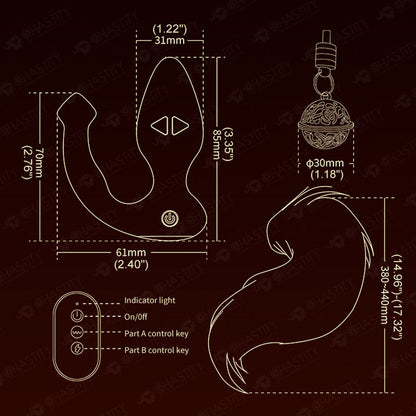 LOCKINK·SEVANDA Tail Butt Plug  & Bell Butt Plug (Vibration And Electric Shock)