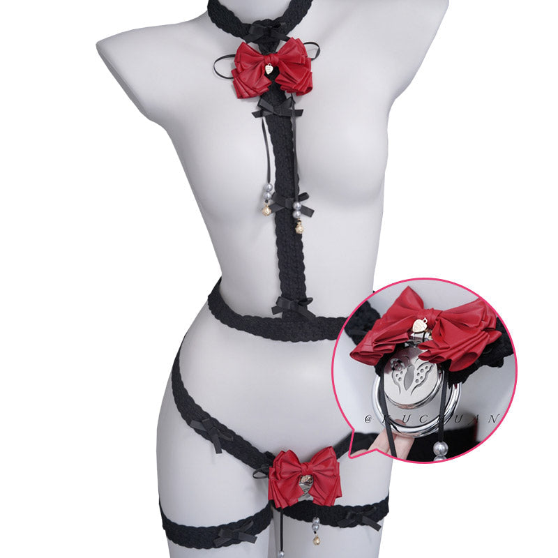 Lace Belt Kit For Sissy Chastity