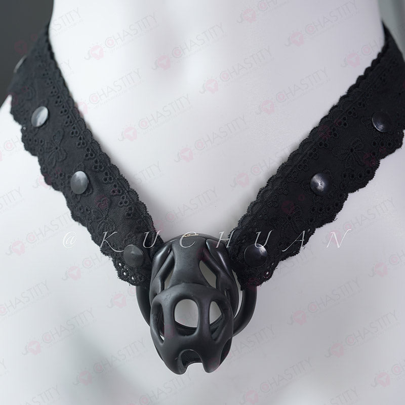 Lace Sissy Chastity Cage Harness