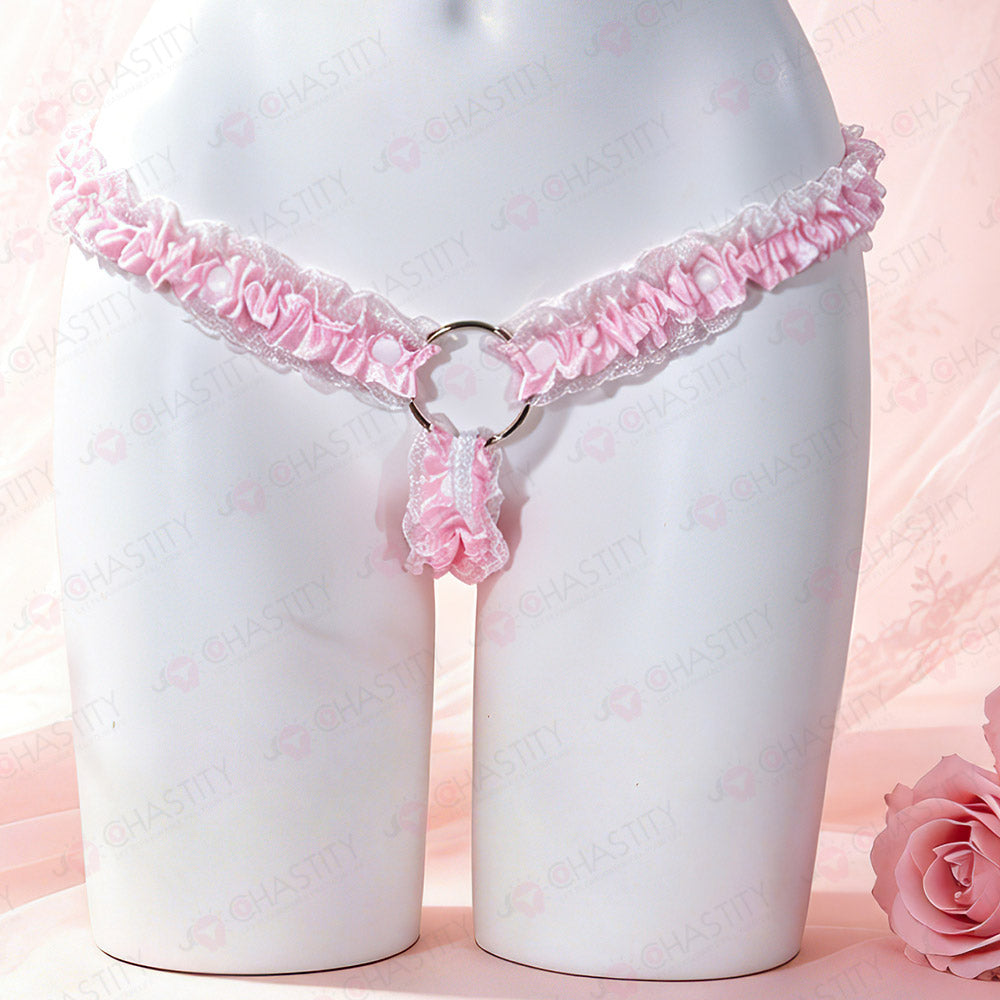 Lace Trim Chastity Help Wearing Assistance Strap