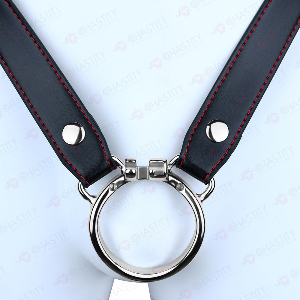 Leather Bondage Harness For Chastity Cage