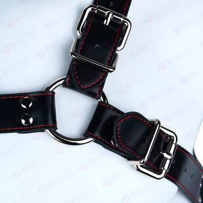 Leather Bondage Harness For Chastity Cage