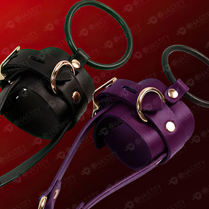 Leather Chastity Cage with Leash