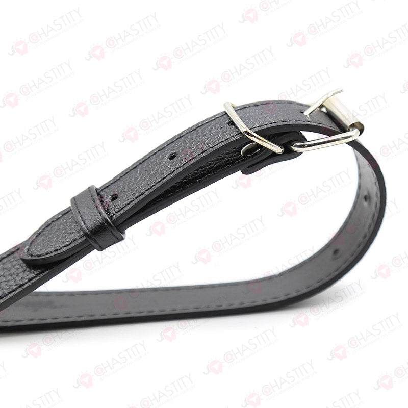 Leather Female Chastity Belt With Plugs