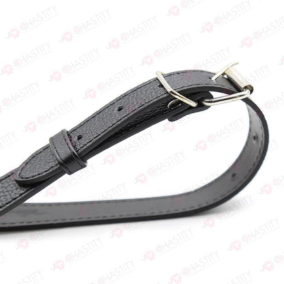 Leather Female Chastity Belt With Plugs