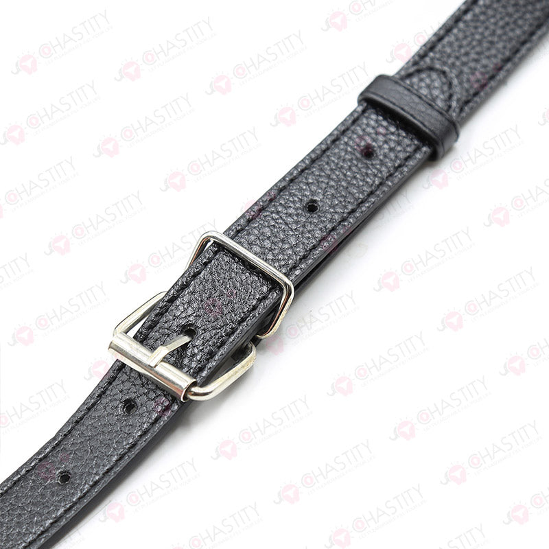 Leather Female Chastity Belt With Plugs
