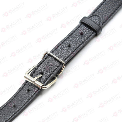 Leather Female Chastity Belt With Plugs