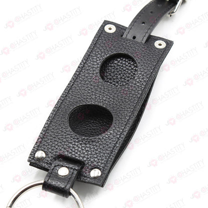 Leather Female Chastity Belt With Plugs