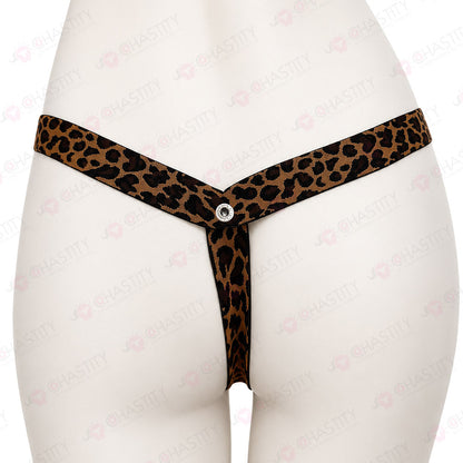 Leopard Print Elastic Chastity Cage Holder