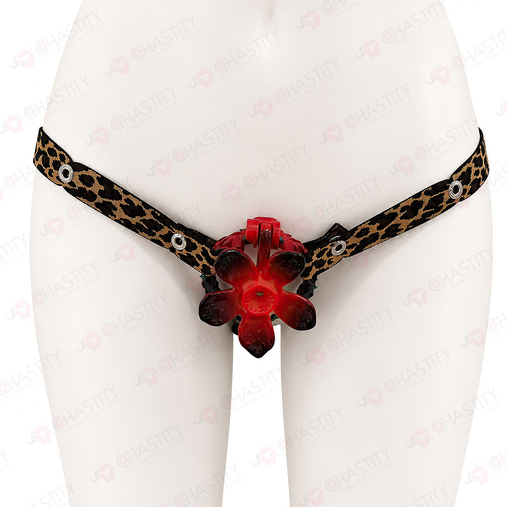 Leopard Print Elastic Chastity Cage Holder