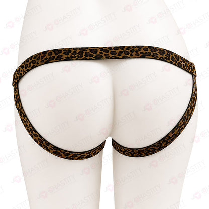 Leopard Print Elastic Chastity Cage Holder