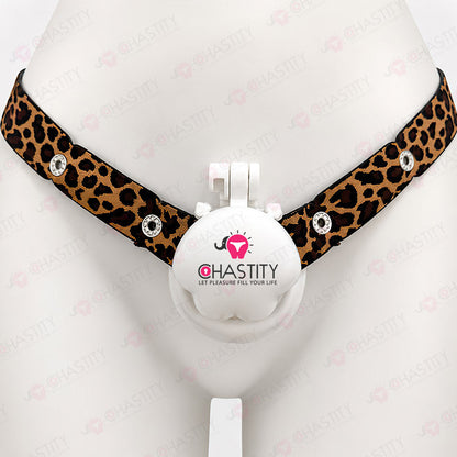 Leopard Print Elastic Chastity Cage Holder