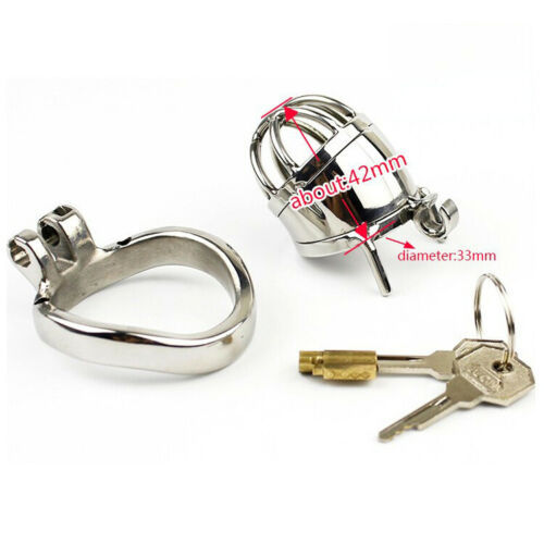Metal Chastity Cage For Men - Stainless Steel Lockable Cock Cage with Anti-drop Loop Penis Ring
