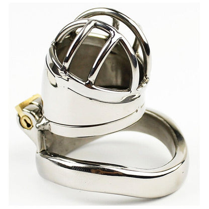 Metal Chastity Cage For Men - Stainless Steel Lockable Cock Cage with Anti-drop Loop Penis Ring