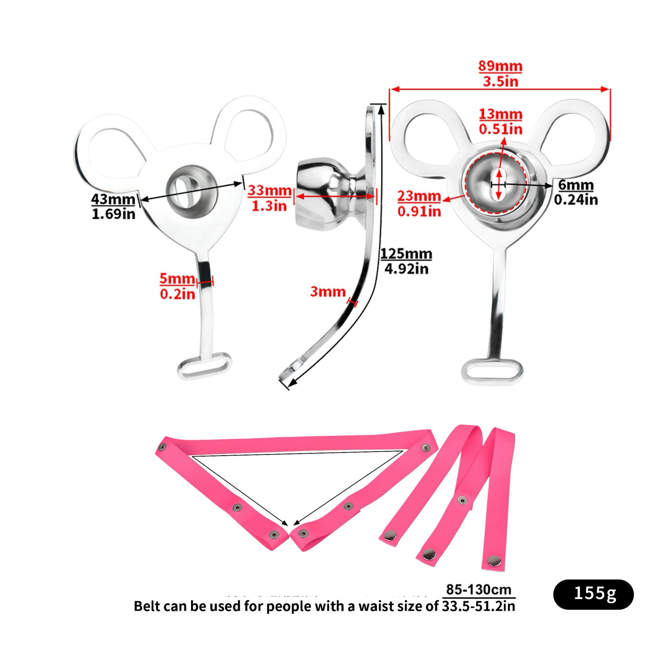 Inverted Micro Chastity Cage with Nylon Strap