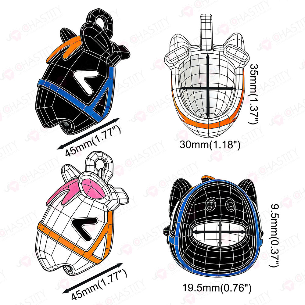 Multicolor Painting Horse Chastity Cage
