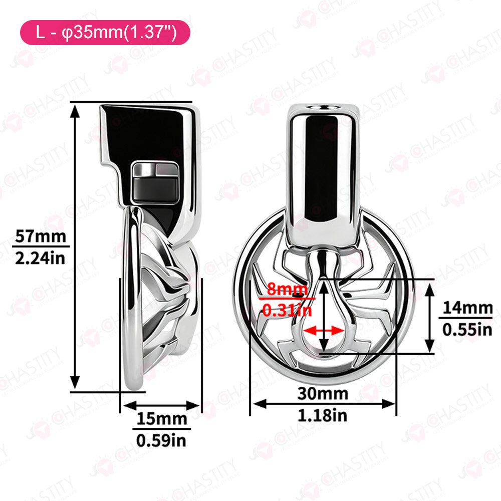 Night Silver Web Hunter Chastity Cage
