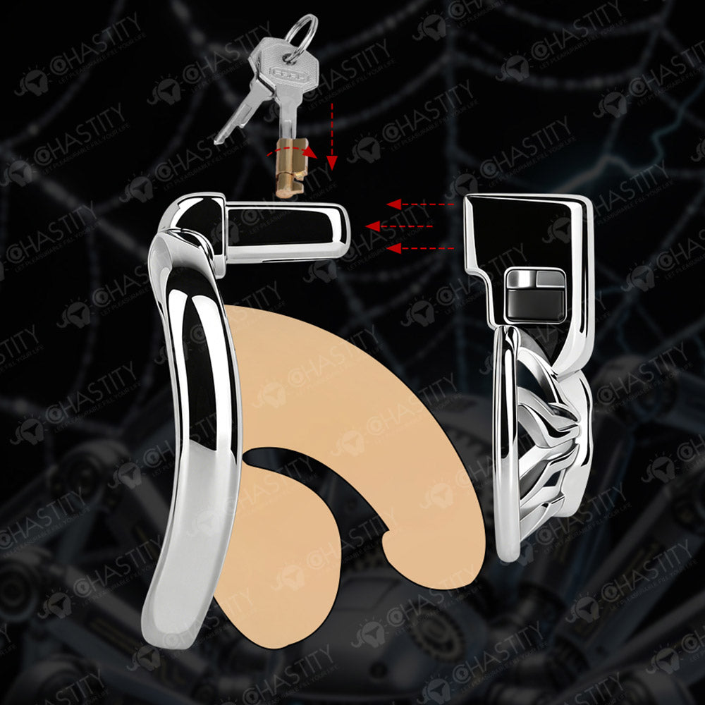 Night Silver Web Hunter Chastity Cage