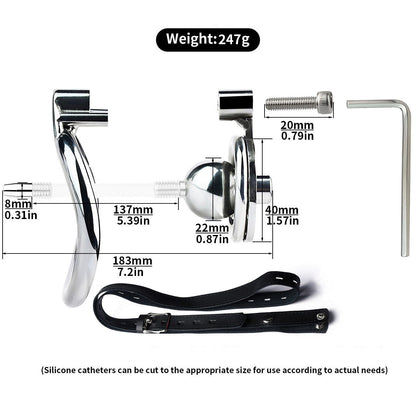 Inverted Chastity Cage with Silicone Urethral Catheter
