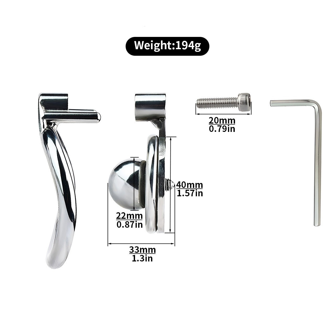 Micro Inverted Chastity Cage with Metal Ball