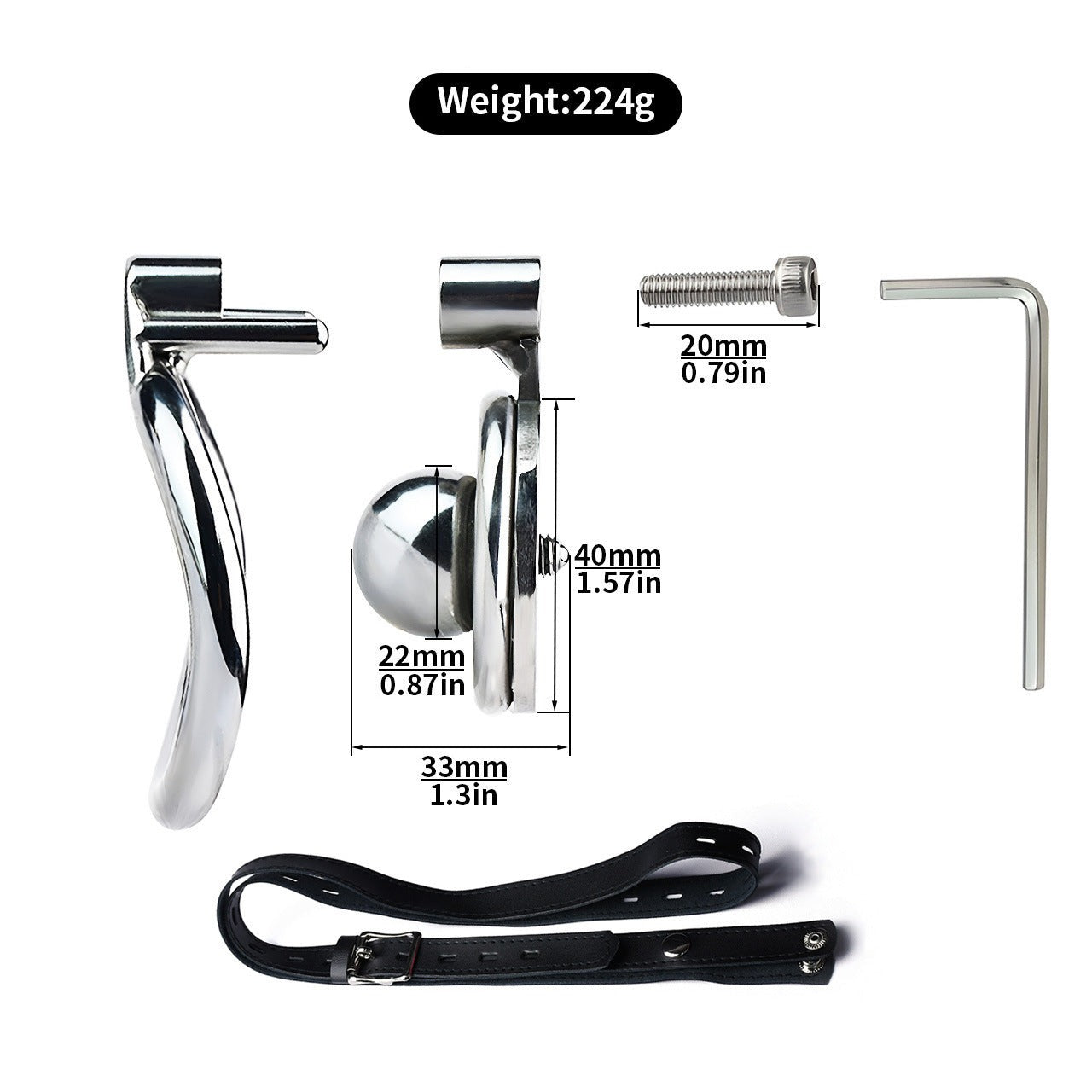 Micro Inverted Chastity Cage with Metal Ball