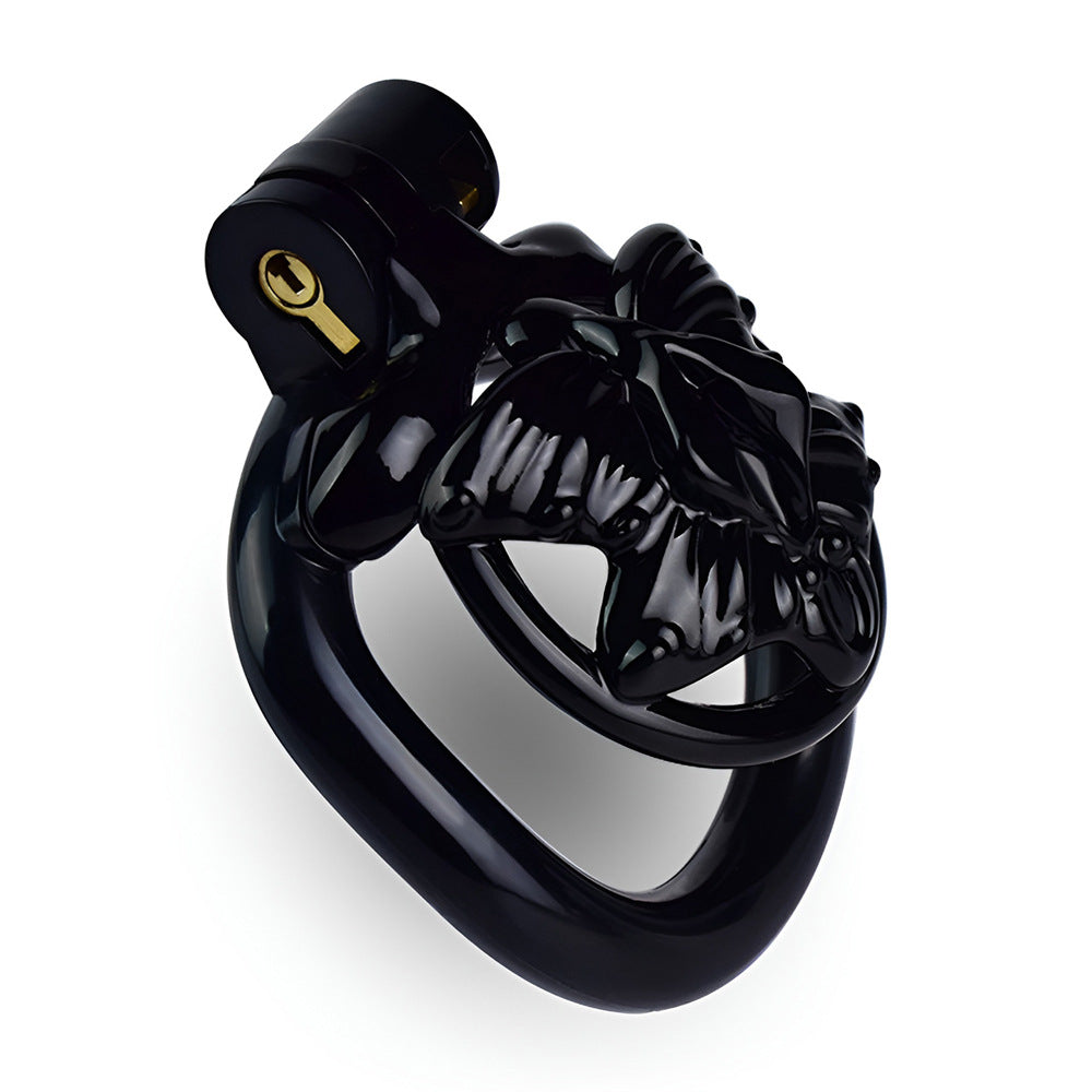 Black Butterfly Clit Chastity Cage with 4 Penis Rings