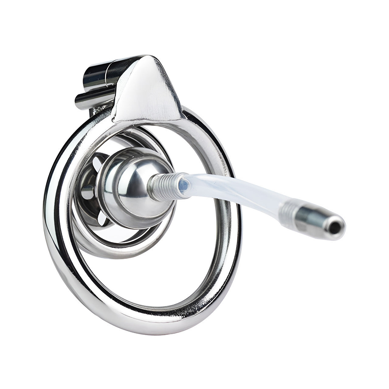 Inverted Chastity Cage with Silicone Urethral Catheter