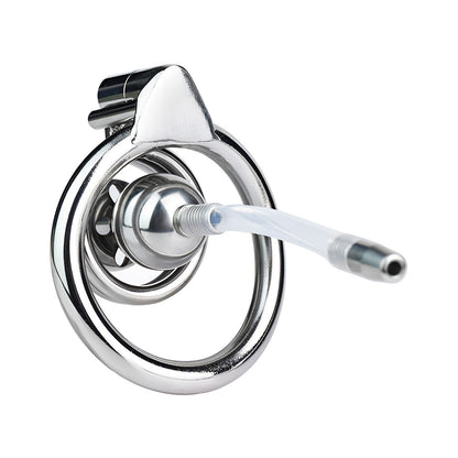 Inverted Chastity Cage with Silicone Urethral Catheter