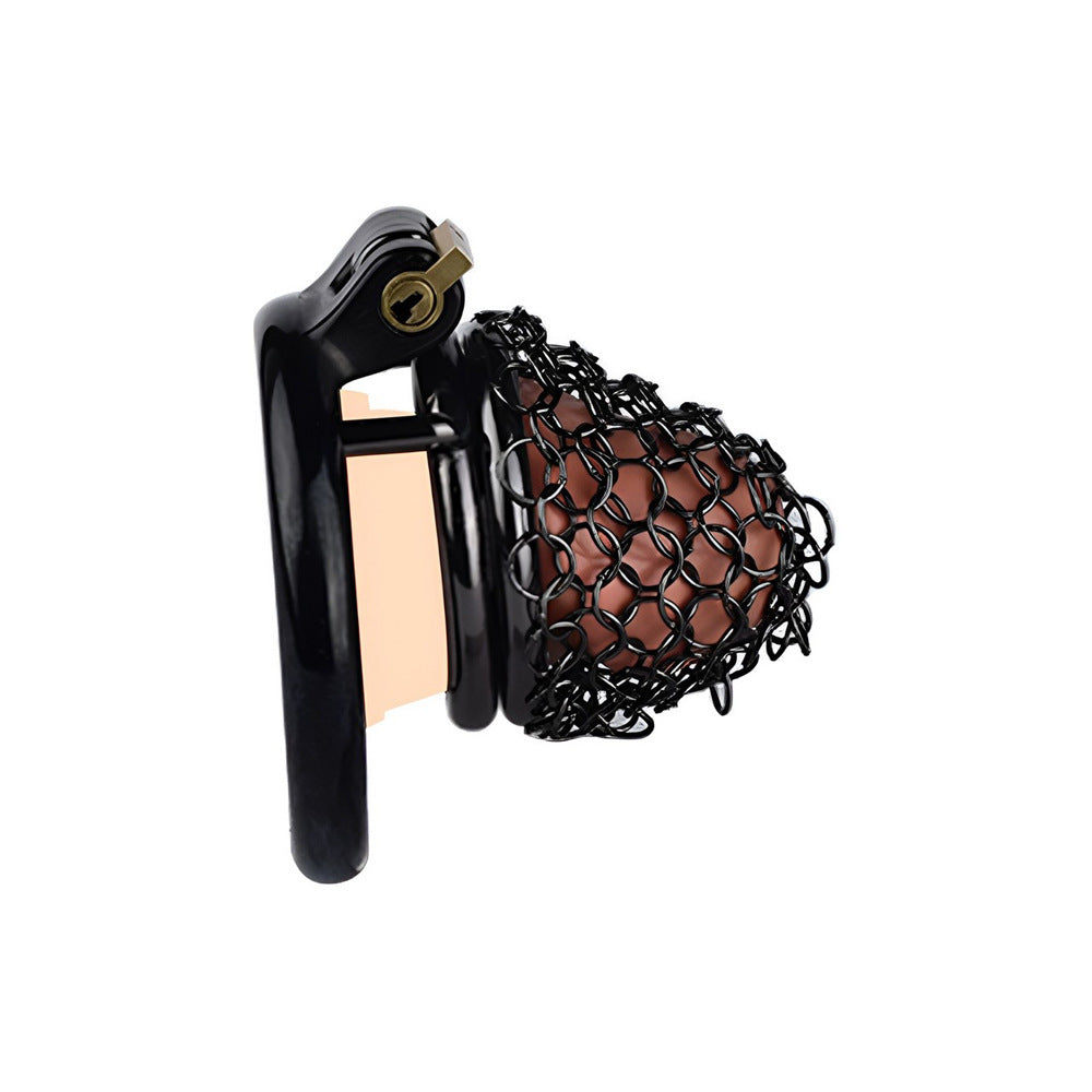 Black Soft Metal Mesh Chastity Cage - 40mm/1.57"