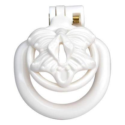 White Butterfly Clit Chastity Cage with 4 Penis Rings