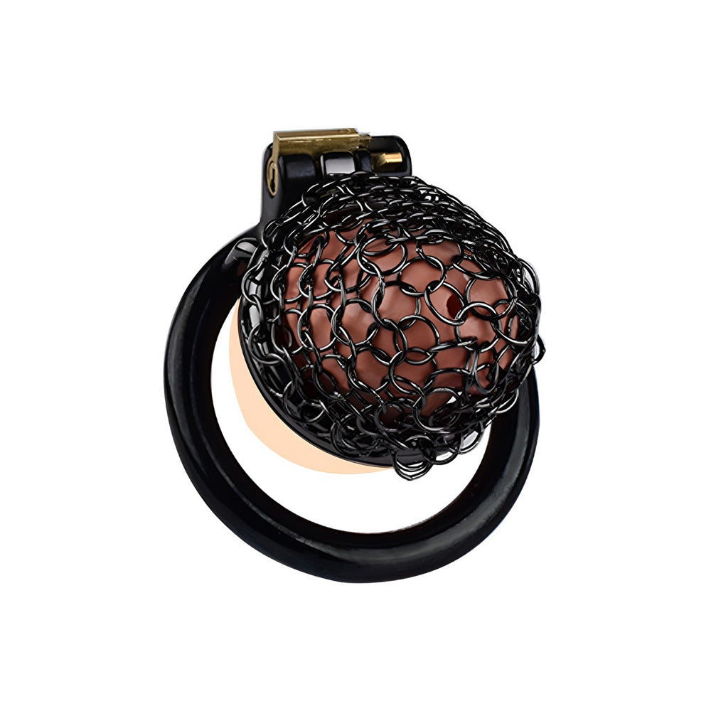 Black Soft Metal Mesh Chastity Cage - 40mm/1.57"