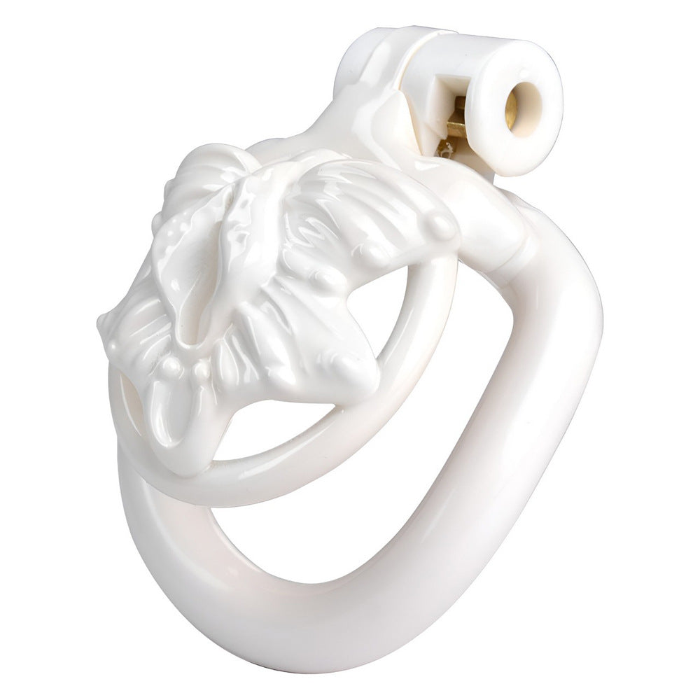 White Butterfly Clit Chastity Cage with 4 Penis Rings