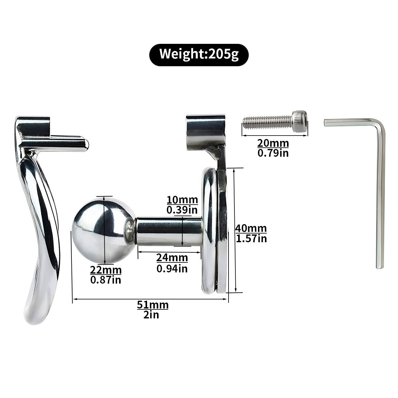 Small Negative Inverted Chastity Cage