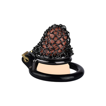 Black Soft Metal Mesh Chastity Cage - 40mm/1.57"