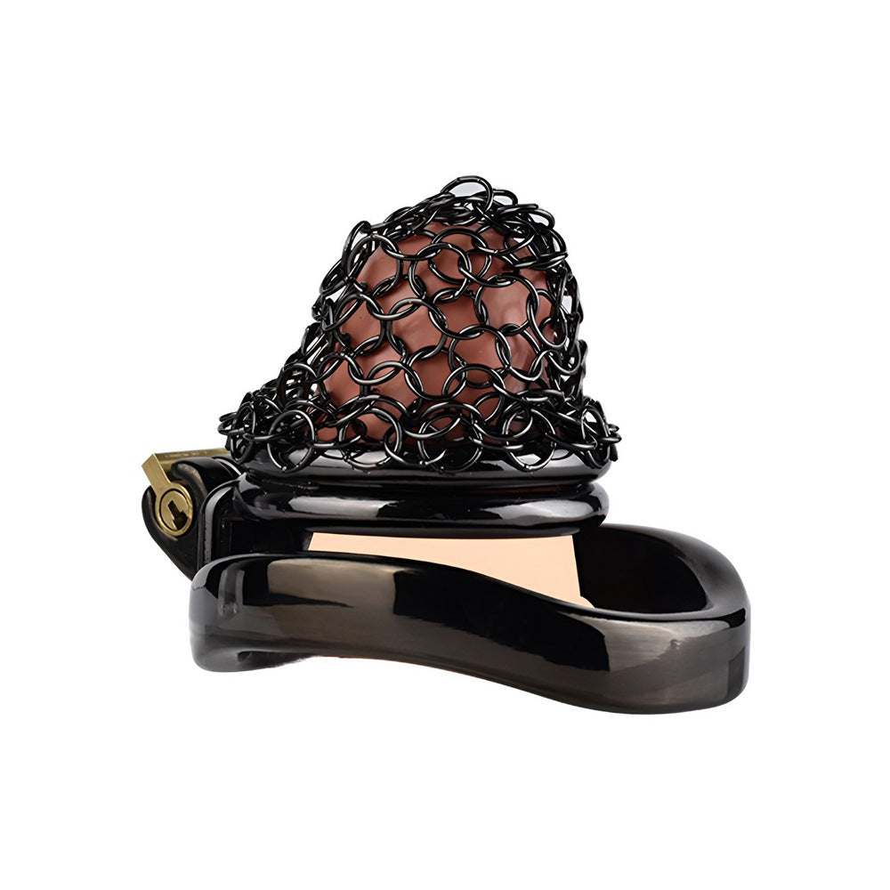 Black Soft Metal Mesh Chastity Cage - 40mm/1.57"