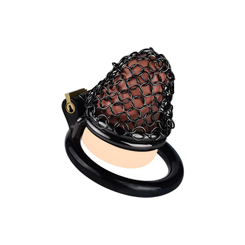 Black Soft Metal Mesh Chastity Cage - 40mm/1.57"