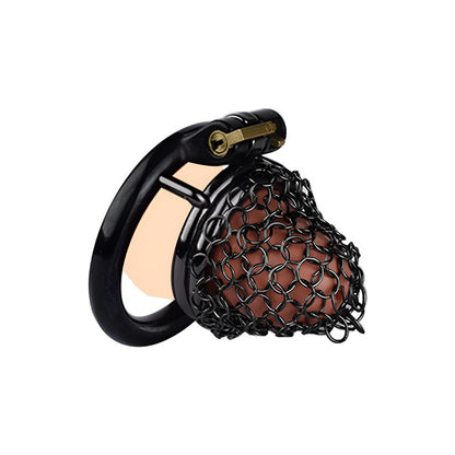 Black Soft Metal Mesh Chastity Cage - 40mm/1.57"