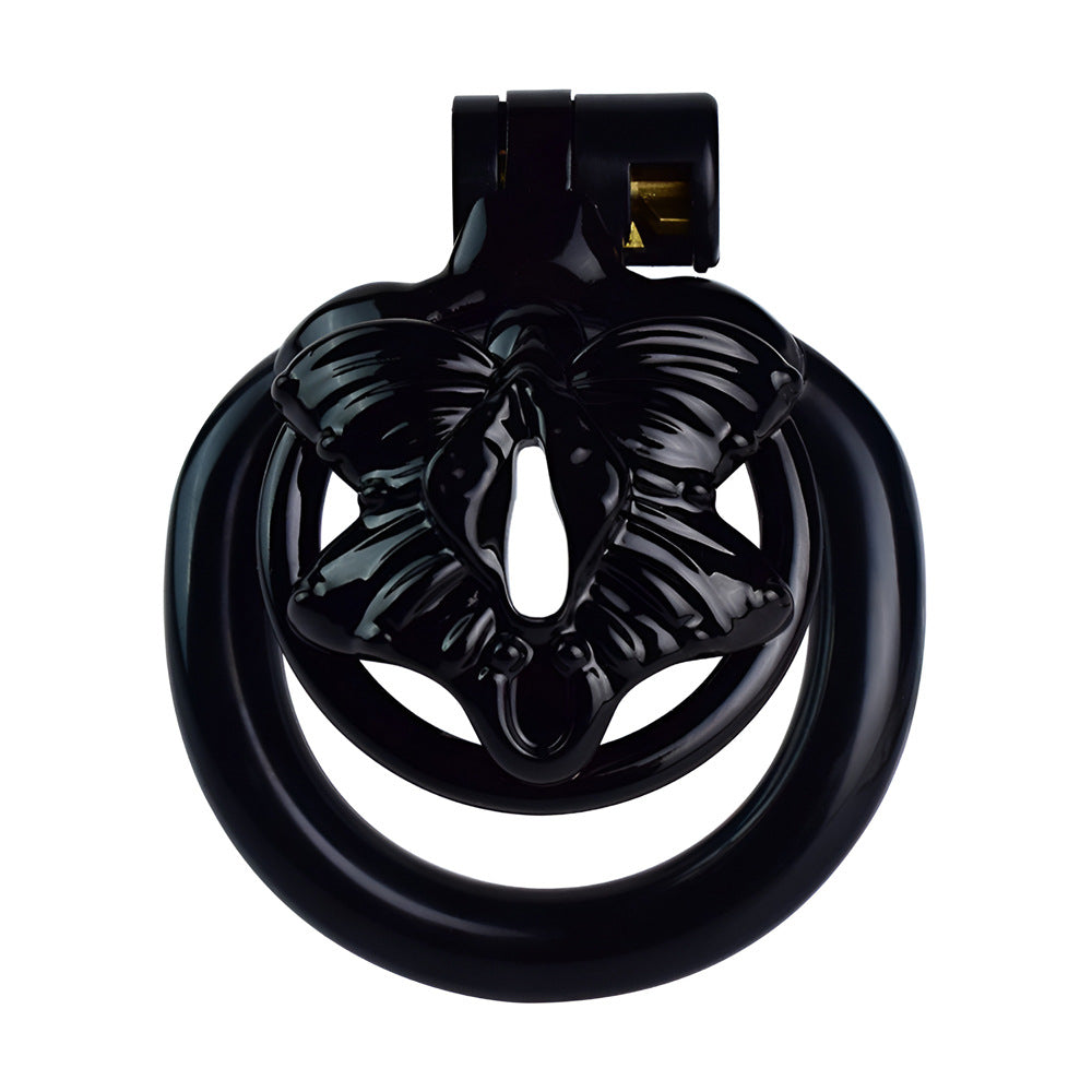 Black Butterfly Clit Chastity Cage with 4 Penis Rings