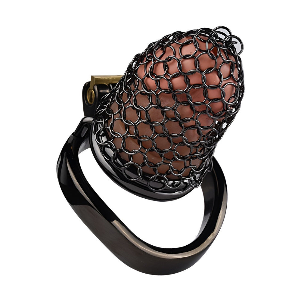 Black Soft Metal Mesh Chastity Cage - 55mm/2.17"