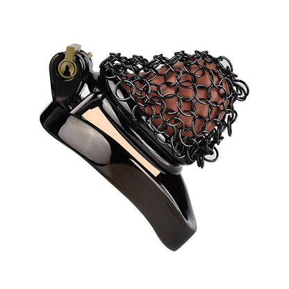 Black Soft Metal Mesh Chastity Cage - 40mm/1.57"