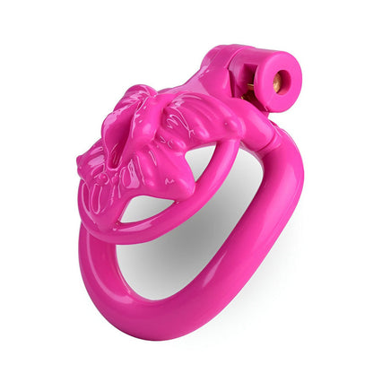 Pink Butterfly Clit Chastity Cage with 4 Penis Rings