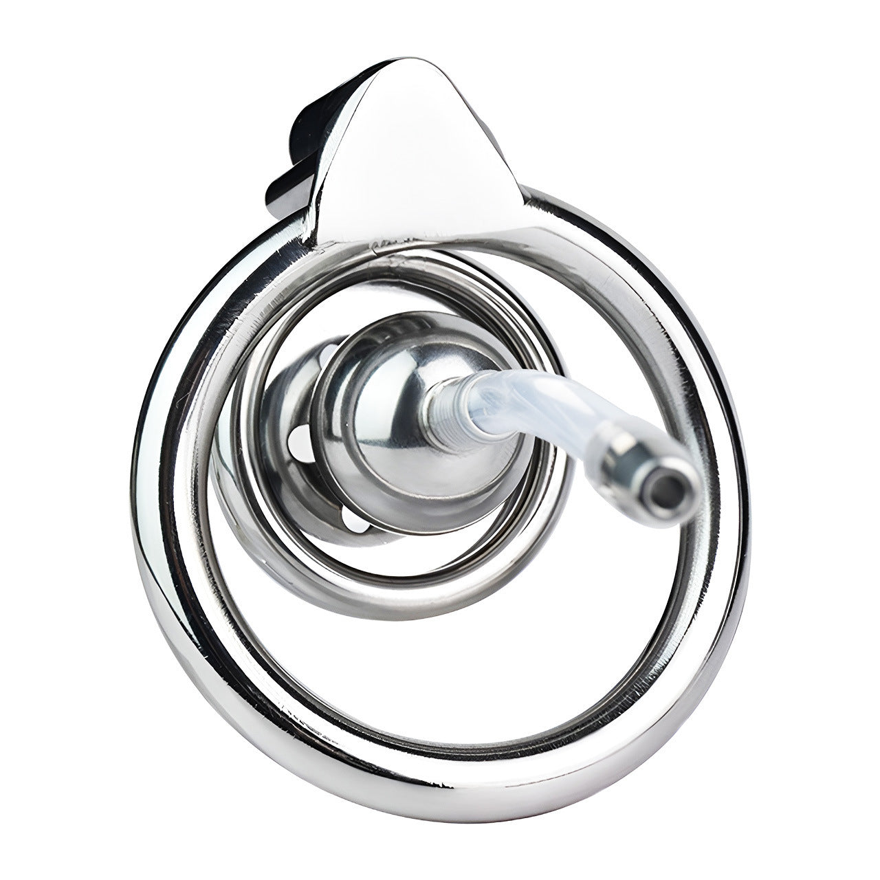 Inverted Chastity Cage with Silicone Urethral Catheter