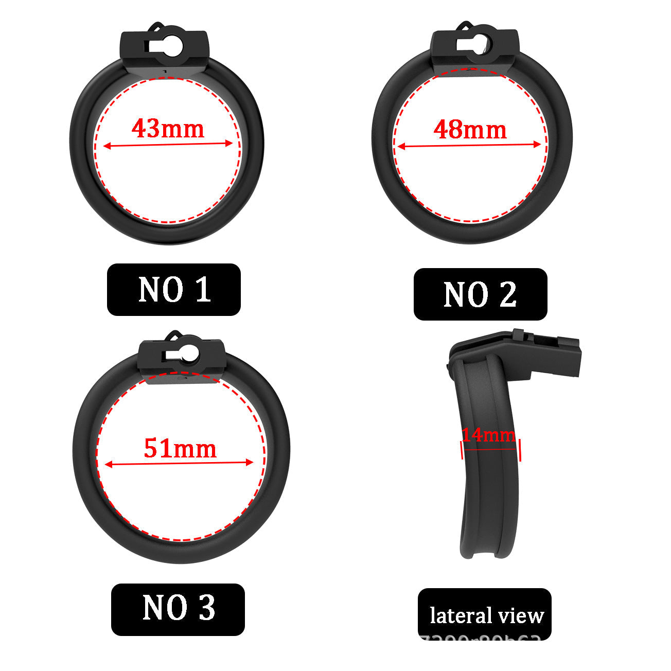 Dual-key ABS Chastity Cage Set with 3 Rings